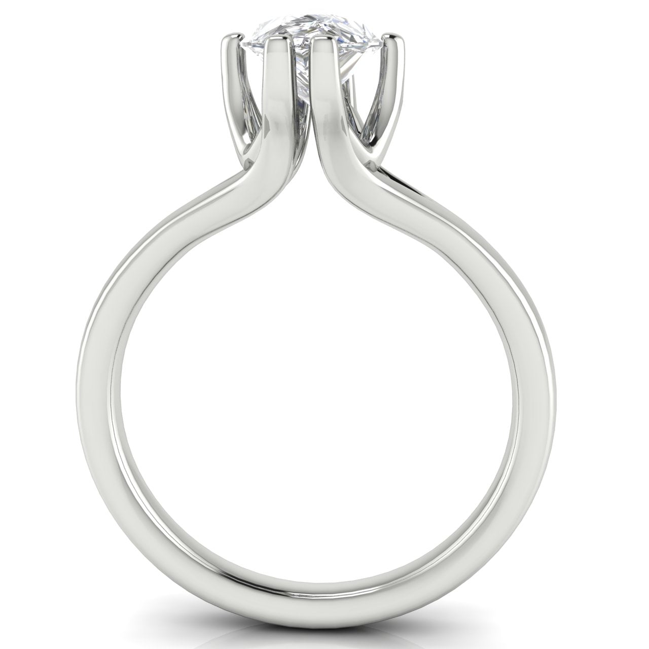 Suspended Pear Shaped Moissanite Engagement Ring