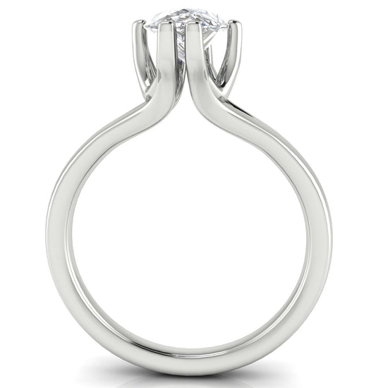 Suspended Pear Shaped Moissanite Engagement Ring