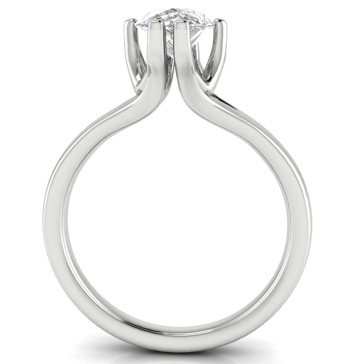 Suspended Pear Shaped Moissanite Engagement Ring