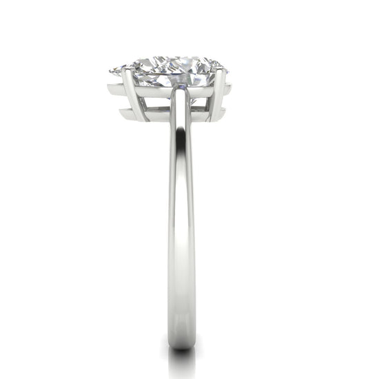 4 Prong Basket Pear Shaped Moissanite Engagement Ring