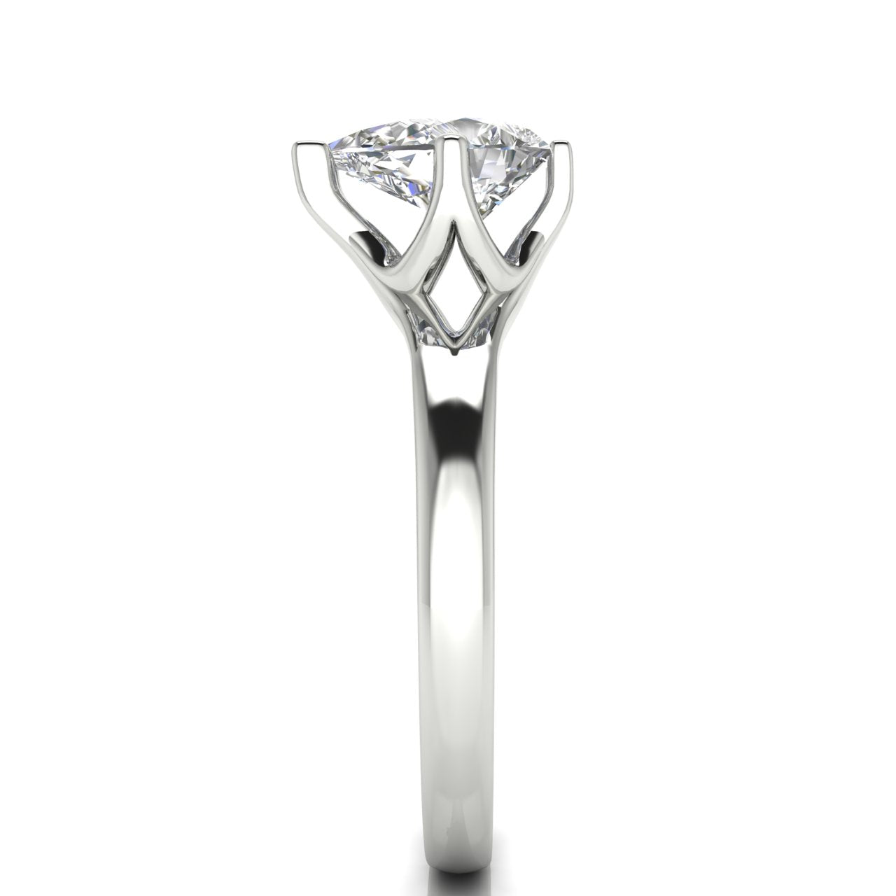 Suspended Pear Shaped Moissanite Engagement Ring