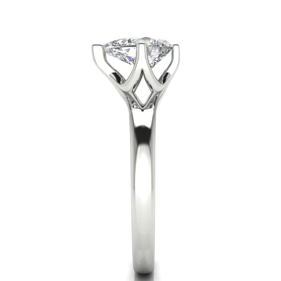 Suspended Pear Shaped Moissanite Engagement Ring