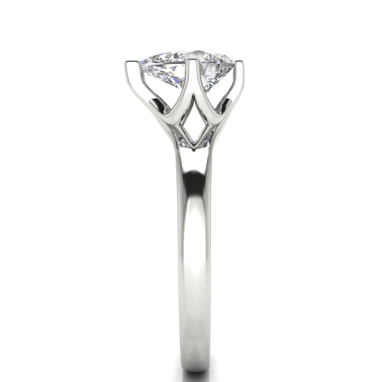 Suspended Pear Shaped Moissanite Engagement Ring