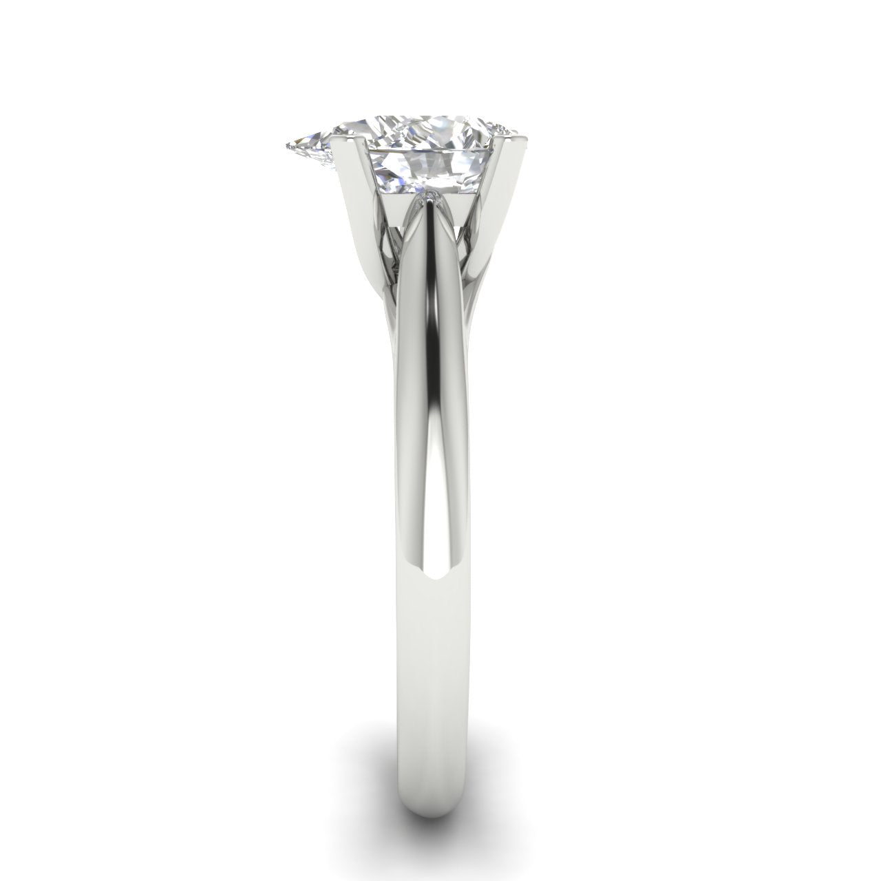 Bypass Basket Pear Shaped Moissanite Engagement Ring