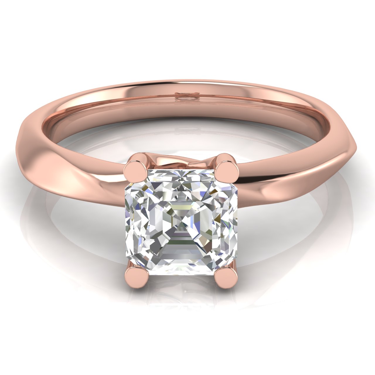 Knife Edge Crossover Emerald Cut Lab Diamond Engagement Ring