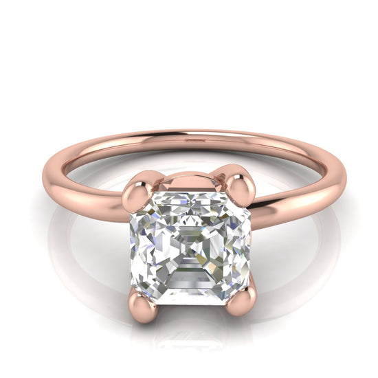 Classic Crossover Emerald Cut Moissanite Engagement Ring