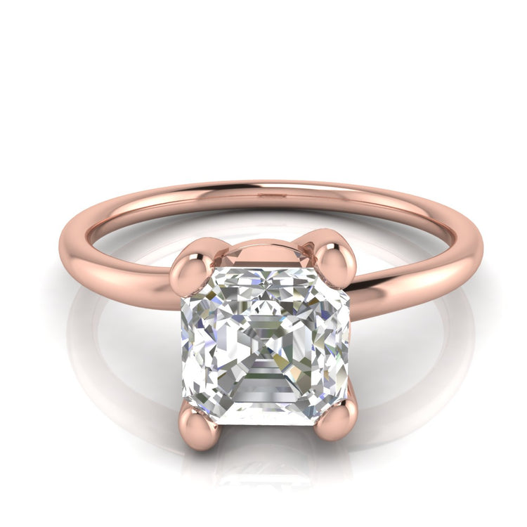 Classic Crossover Emerald Cut Moissanite Engagement Ring
