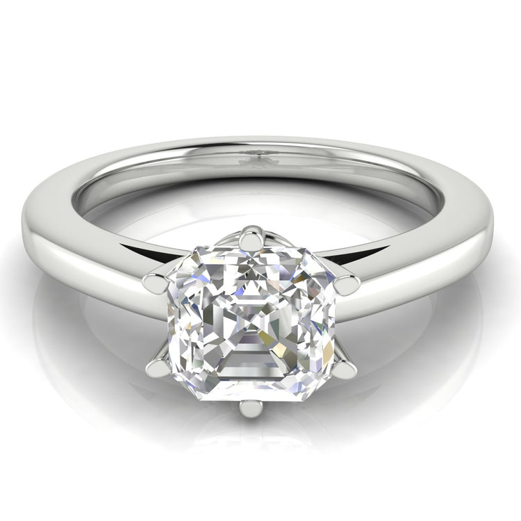 6 Prong Cathedral Pear Shaped Engagement Ring | Moissanite | Lab Grown Diamond