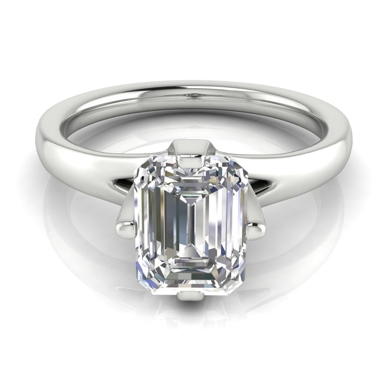 Suspended Emerald Cut  Engagement Ring | Moissanite | Lab Grown Diamond
