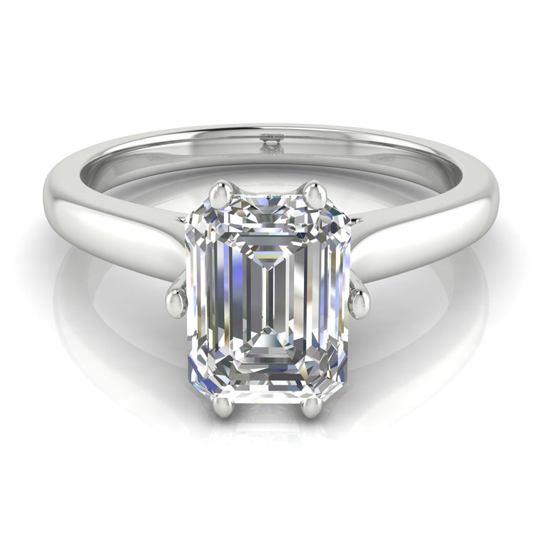 Crown Emerald Cut Engagement Ring | Moissanite | Lab Grown Diamond