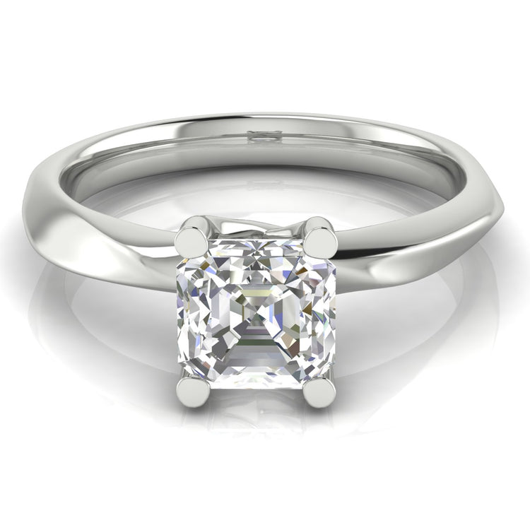 Knife Edge Crossover Emerald Cut  Engagement Ring | Moissanite | Lab Grown Diamond