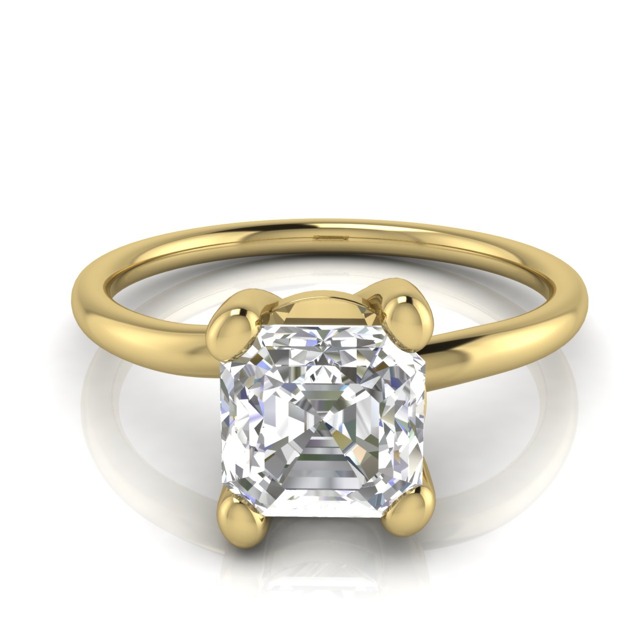Classic Crossover Emerald Cut Moissanite Engagement Ring