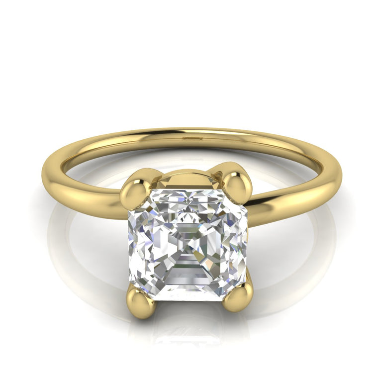 Classic Crossover Emerald Cut Moissanite Engagement Ring