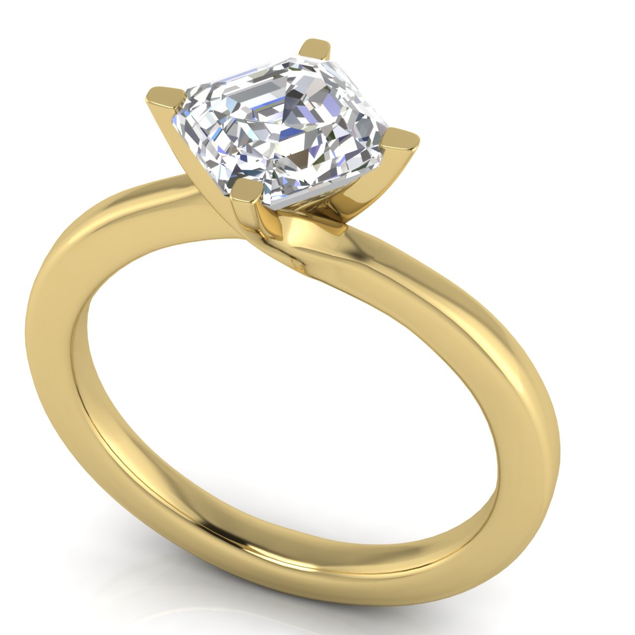 Bypass Emerald Cut Lab Diamond Engagement Ring