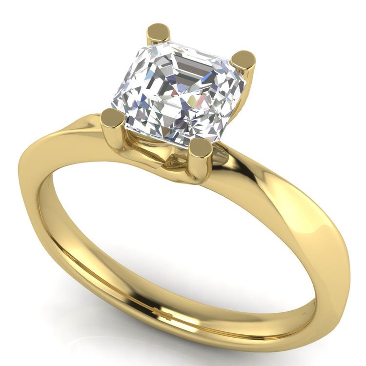 Knife Edge Crossover Emerald Cut Lab Diamond Engagement Ring