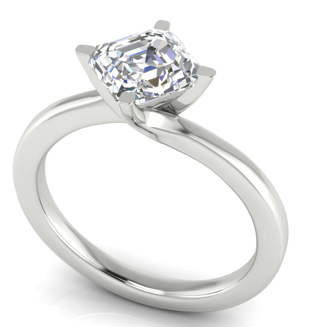 Bypass Emerald Cut Lab Diamond Engagement Ring