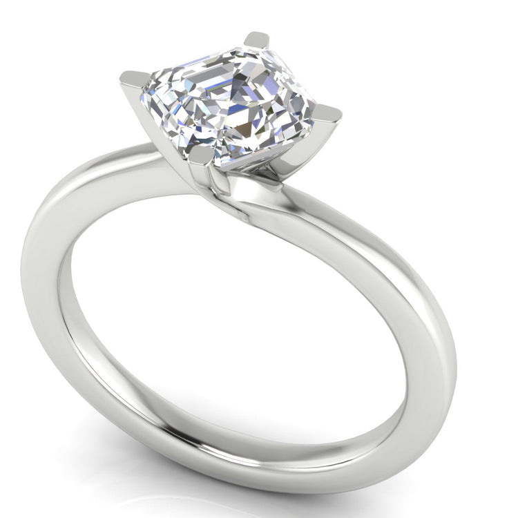 Bypass Emerald Cut Lab Diamond Engagement Ring