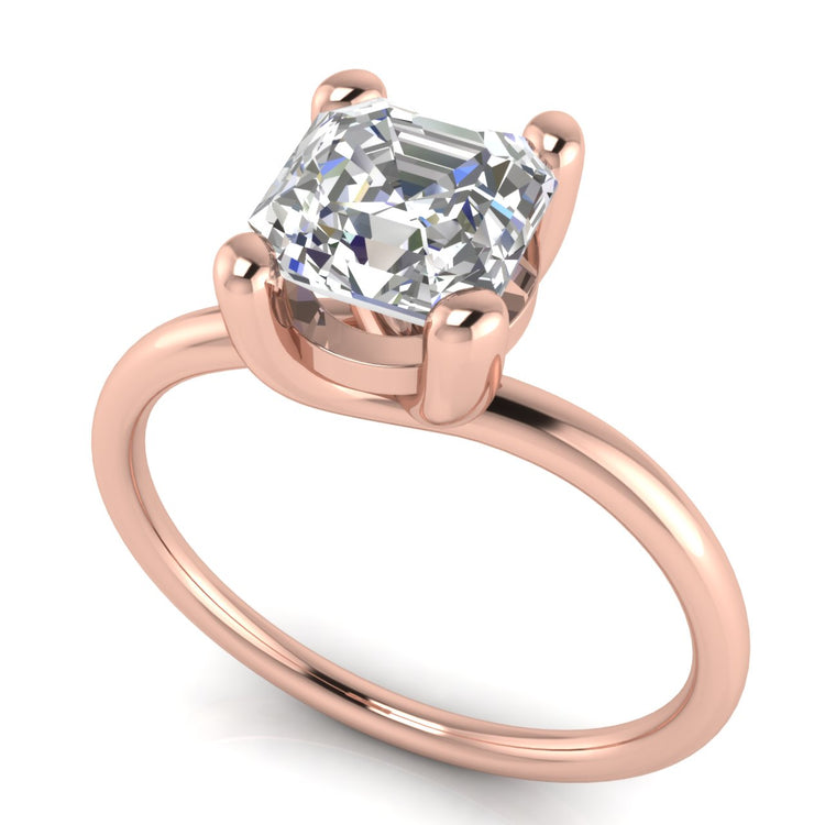 Classic Crossover Emerald Cut Moissanite Engagement Ring