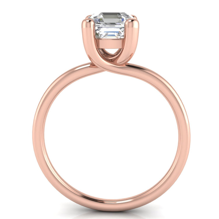 Classic Crossover Emerald Cut Moissanite Engagement Ring