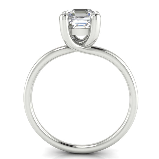 Classic Crossover Emerald Cut Lab Diamond Engagement Ring
