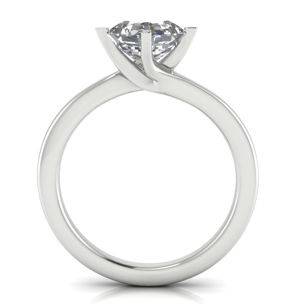 Bypass Emerald Cut Lab Diamond Engagement Ring