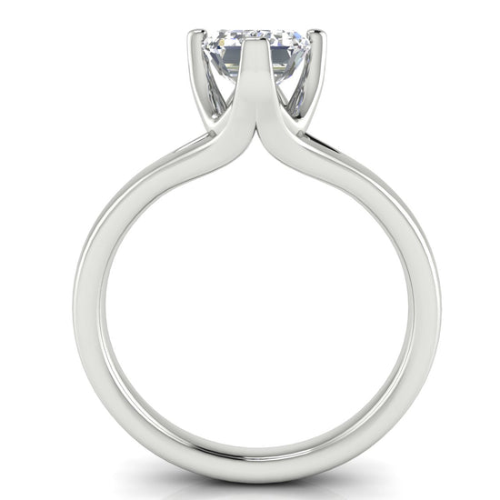 Suspended Emerald Cut Lab Diamond Engagement Ring