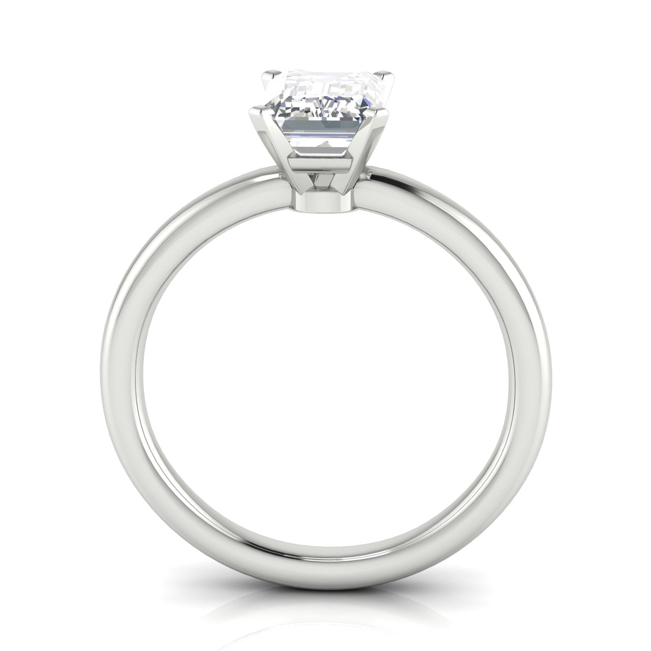 Classic Emerald Cut Moissanite Engagement Ring