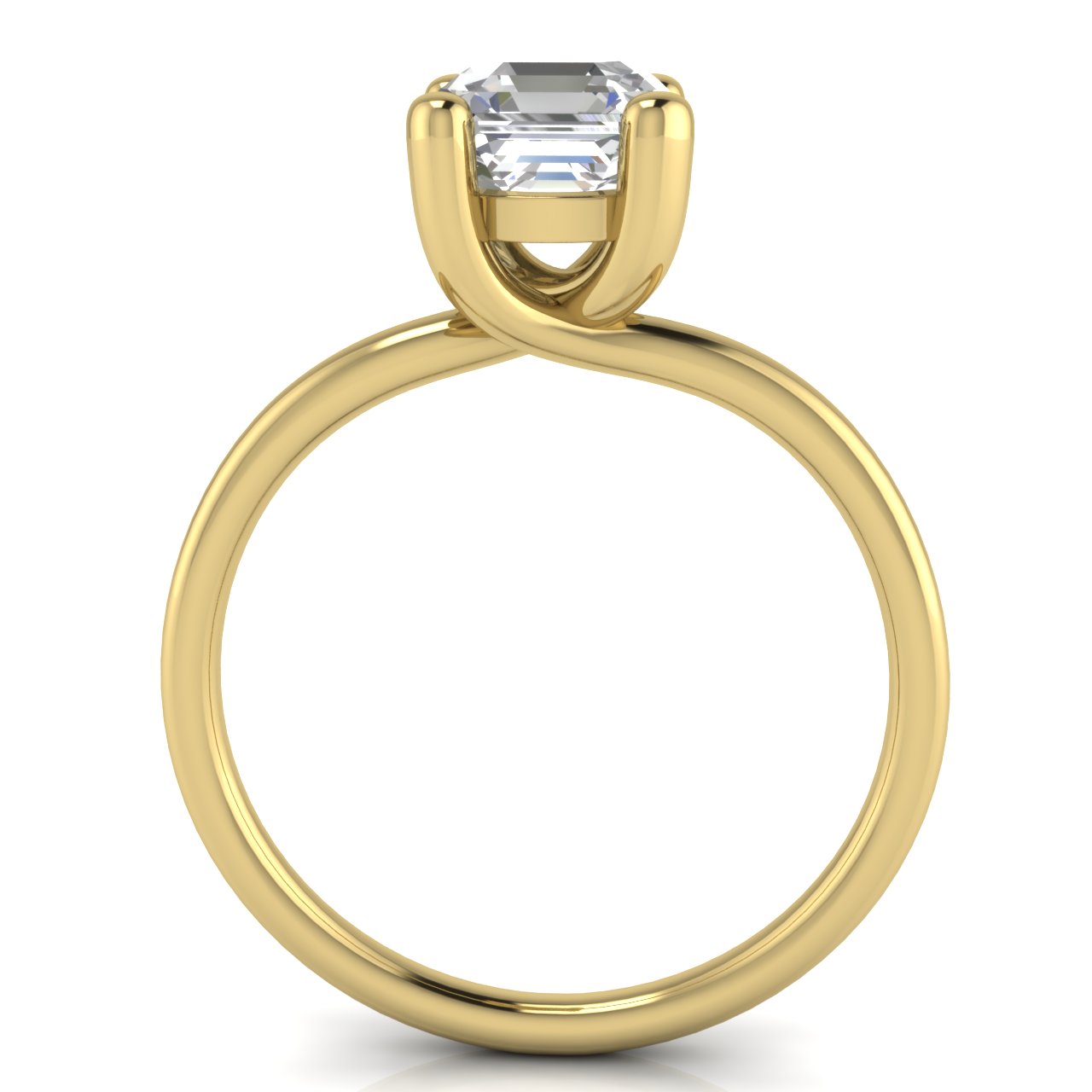 Classic Crossover Emerald Cut Moissanite Engagement Ring