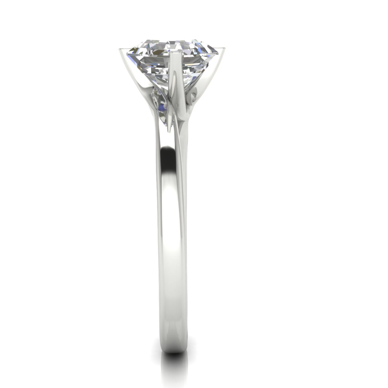 Bypass Emerald Cut Lab Diamond Engagement Ring