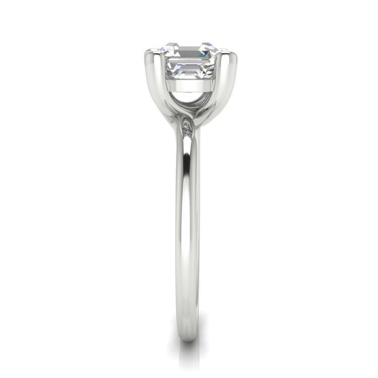 Classic Crossover Emerald Cut Lab Diamond Engagement Ring