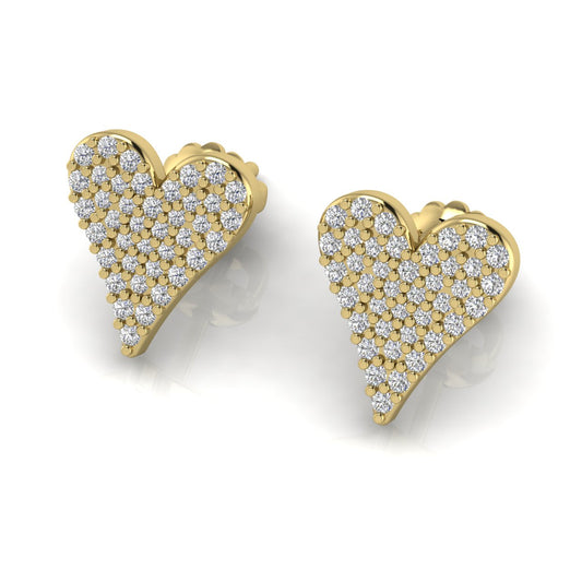 Heart Pave Lab Diamond Stud Earring