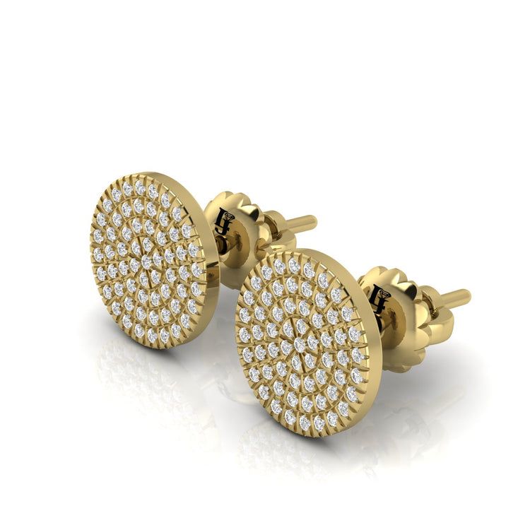 Pave Disc Lab Diamond Stud Earring