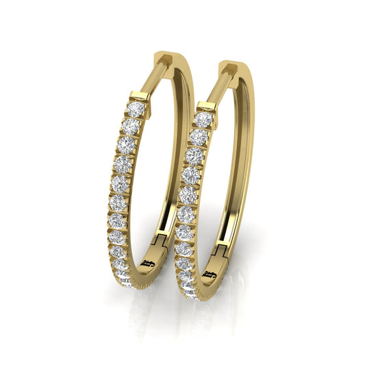 Pave Hoop Lab Diamond Earring