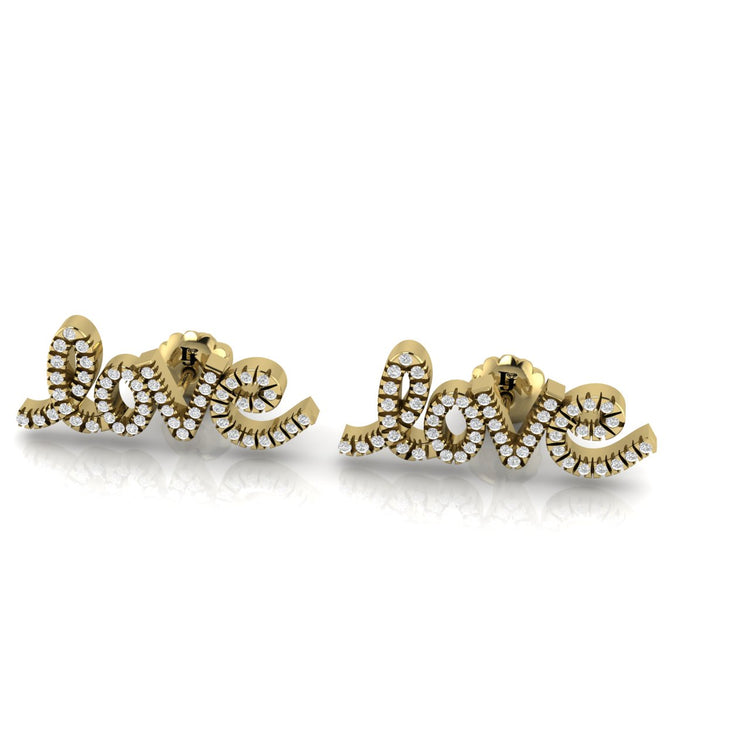 Love Script Moissanite Stud Earring