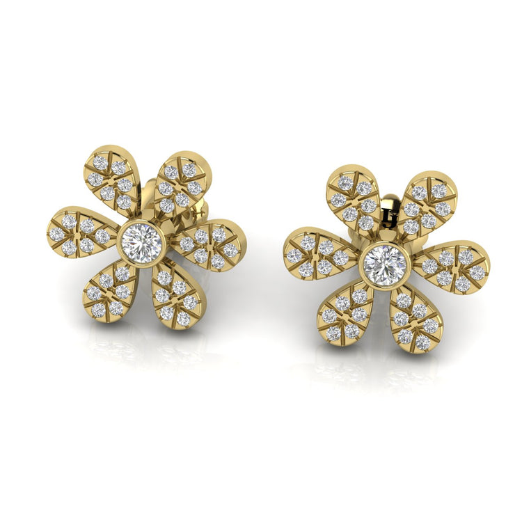 Floral Lab Diamond Stud Earring