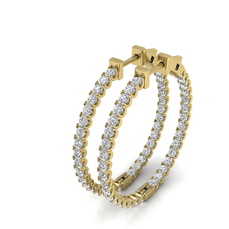 Round Hoop Moissanite Earring