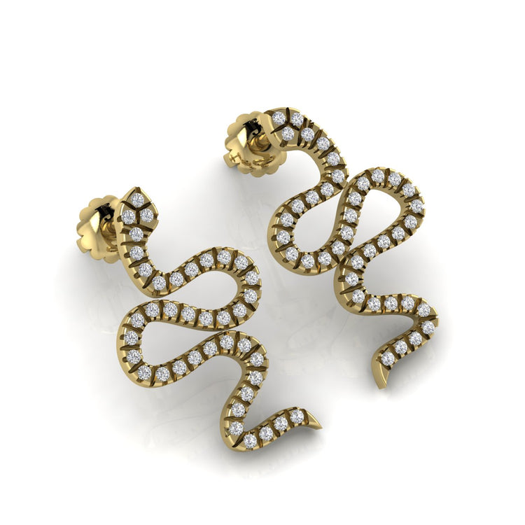 Elegant Snake Moissanite Stud Earring