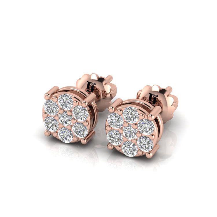Elegant Cluster Moissanite Stud Earrings