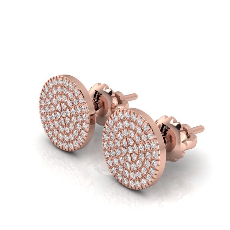 Pave Disc Lab Diamond Stud Earring