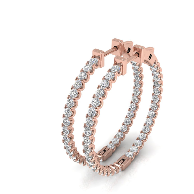 Round Hoop Moissanite Earring