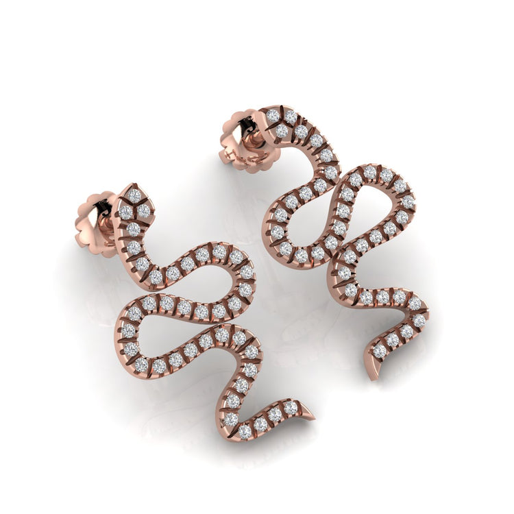 Elegant Snake Moissanite Stud Earring