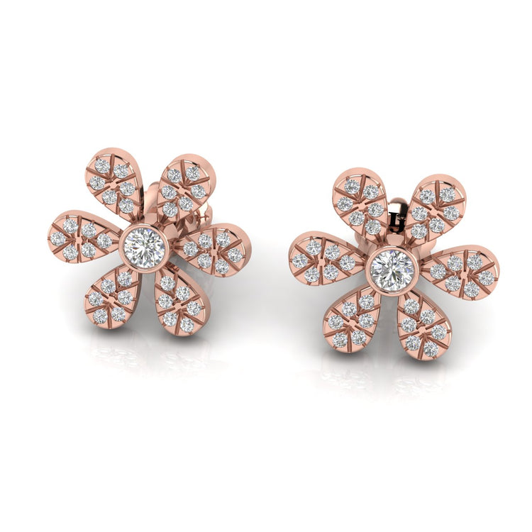 Floral Lab Diamond Stud Earring