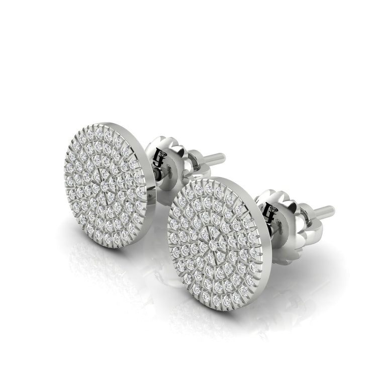 Pave Disc Lab Diamond Stud Earring