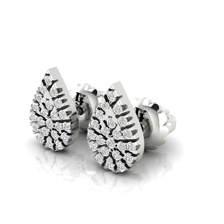 Pave Teardrop Moissanite Stud Earring