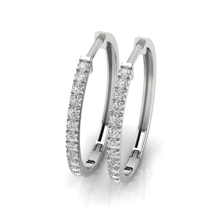 Pave Hoop Lab Diamond Earring