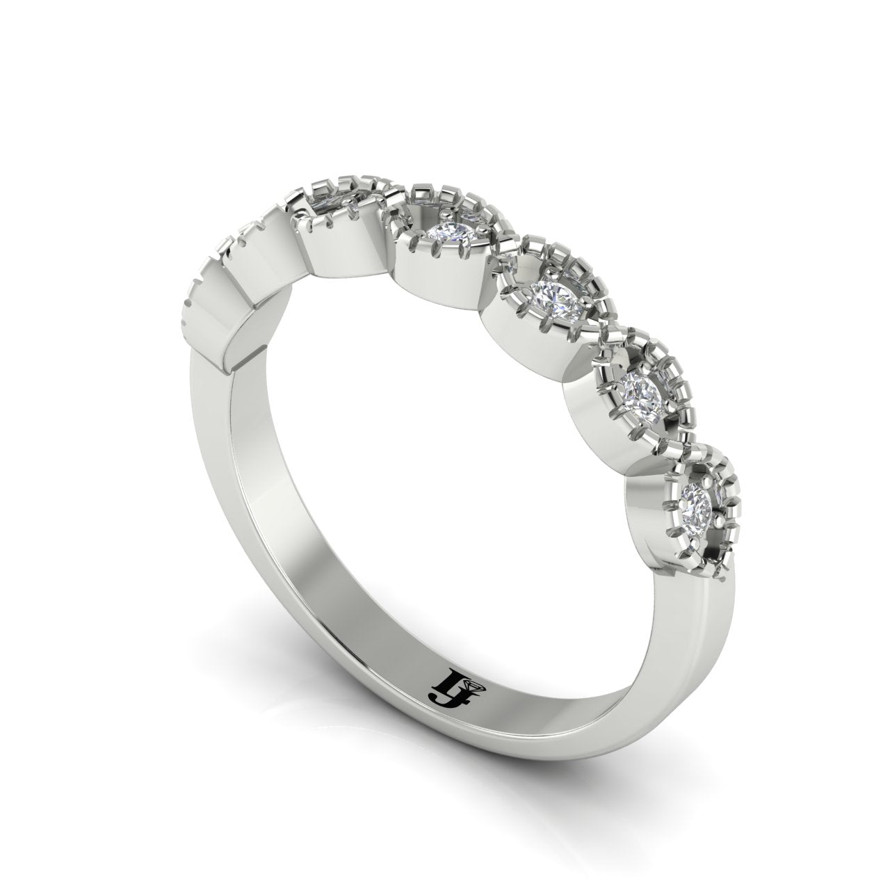 Elegant Prong Set Eternity Moissanite Wedding Ring