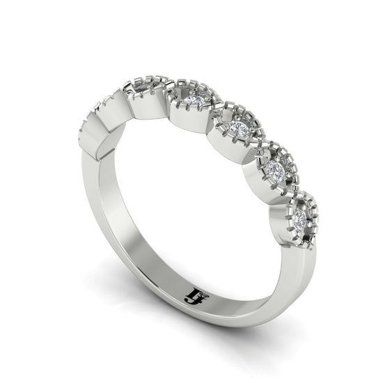 Elegant Prong Set Eternity Moissanite Wedding Ring