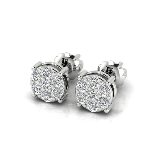 Elegant Cluster Lab Diamond Stud Earrings