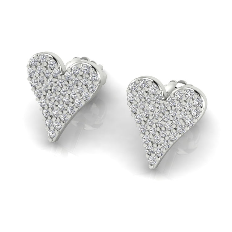 Heart Pave Moissanite Stud Earring