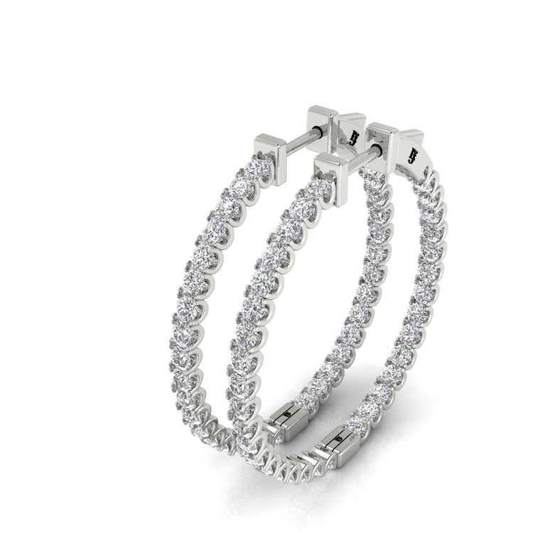 Round Hoop Moissanite Earring